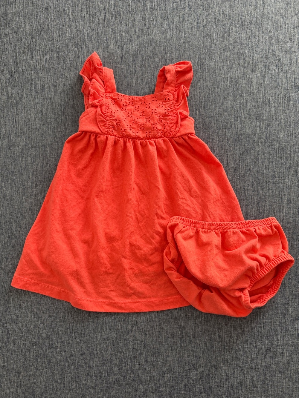 Carter's Coral Pink Eyelet Sundress with Bloomers